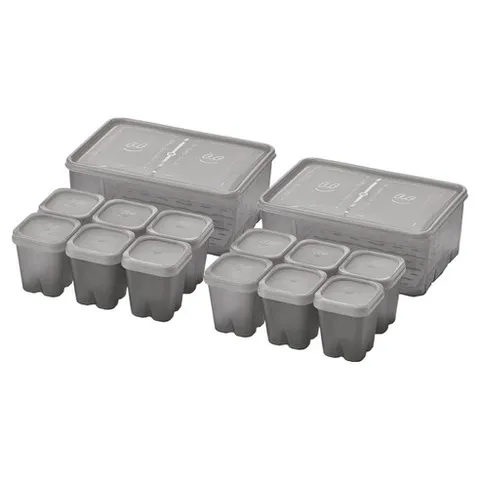 땡스소윤 냉동실 전용 밀큐브 밀폐용기 투명그레이 7종 x 2p 세트