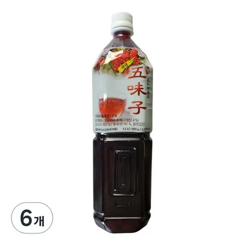 청솔식품 생생오미자골드, 1.5L, 6개