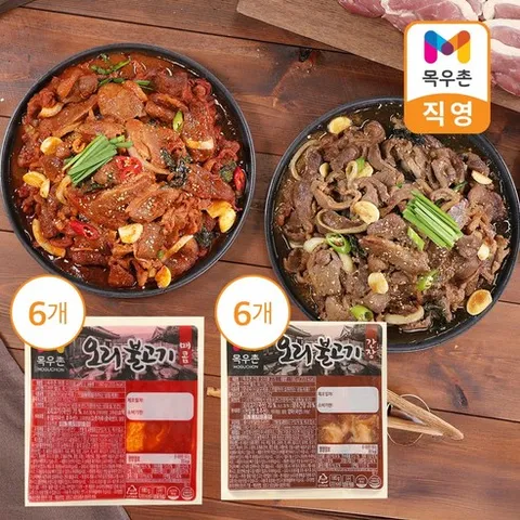목우촌 오리불고기 180g X 12팩 (매콤 6팩+간장 6팩)