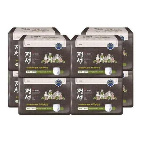 정성 성인기저귀 팬티형 장시간용 중대형 10매입 8팩