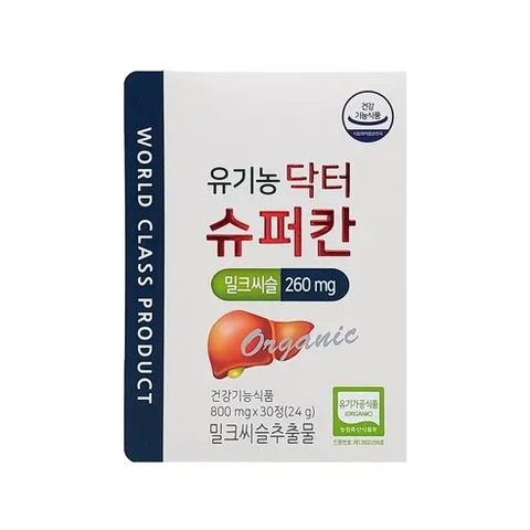 에이치엘사이언스 유기농 닥터 슈퍼칸 밀크씨슬 실리마린 800mg x 30정, 1박스