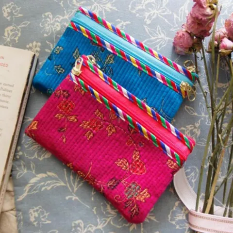 3포켓 비단 누빔 동전지갑(5colors)