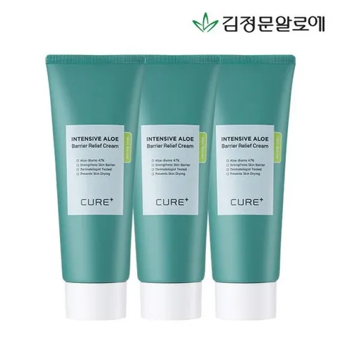 김정문알로에 [김정문알로에] 큐어 베리어 릴리프 크림 100g 3개 알로에/수딩/애프터선