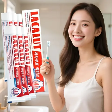 [약국판매정품-6개구매시 라카루트칫솔1개증정] 독일약국치약 라카루트LACALUT치약 액티브 고불소 비타민E함유 75mlX6개, 6개, 0.075L