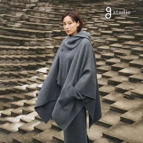 지스튜디오 25FW 캐시미어 울블렌드 니트케이프가디건베스트2종 940875