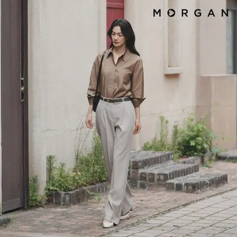 모르간 25FW 와이드 턱 팬츠 1종+벨트 413631