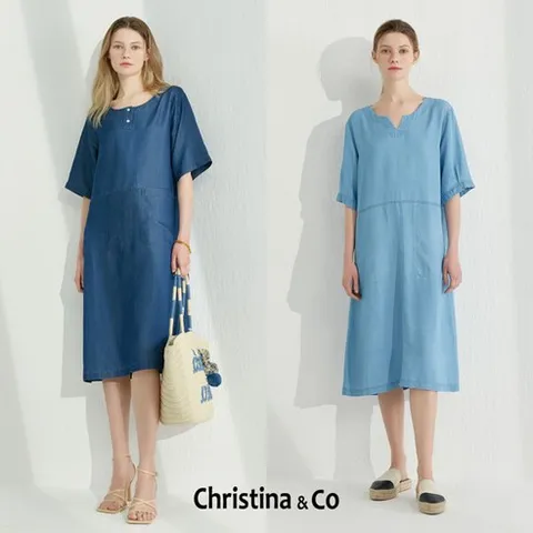 [Christina n Co] 크리스티나앤코 여성 라이오셀 데님 원피스 2종