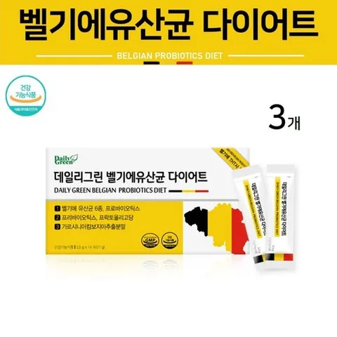 애플트리김약사네 벨기에유산균다이어트 3in1 슬림 유산균 다이어트 분말 가루 스틱 프롤린 모유 락토바실러스 람노서스gg 엘알 날씬 포스트바이오틱스 효능 효과 추천, 3개, 5.5g