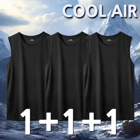 남성 에어스판 메쉬 쿨나시 3개세트 남자 민소매 메시 나시티 쿨런닝 여름나시