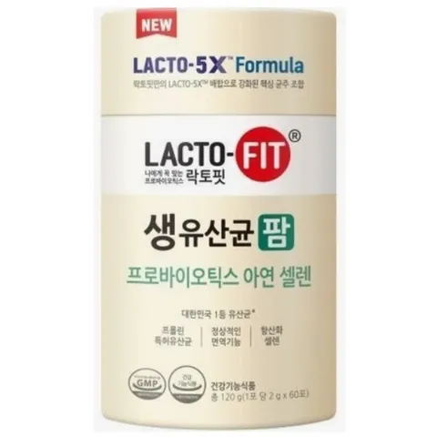 종근당 락토핏 생유산균팜 프로바이오틱스 유산균 아연 셀렌, 120g, 1개
