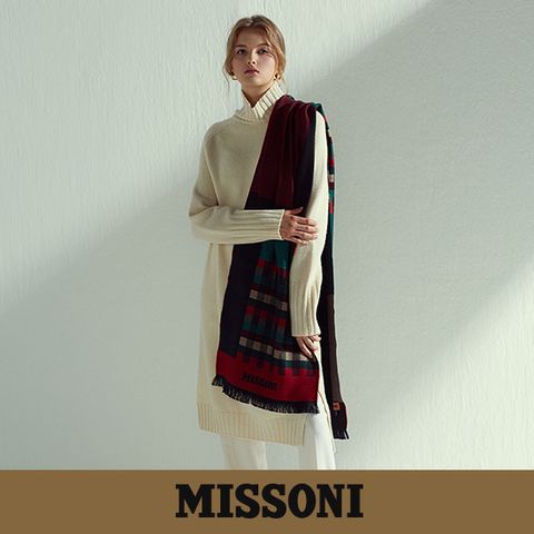 (런칭가 159,000원) 미쏘니 Made in ITALY 그라타 머플러 울 100%