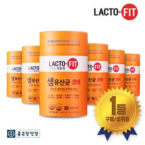 종근당건강 락토핏 코어(프롤린 유산균) 6통/360포