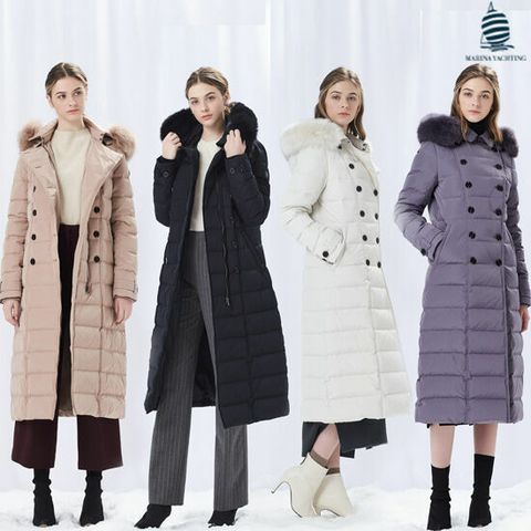 ★초특가★19 F/W 최신상 110cm의 긴 기장감! 한정수량, GS단독런칭가 219,000원) 마리나요팅 사가폭스 구스 롱 다운 트렌치