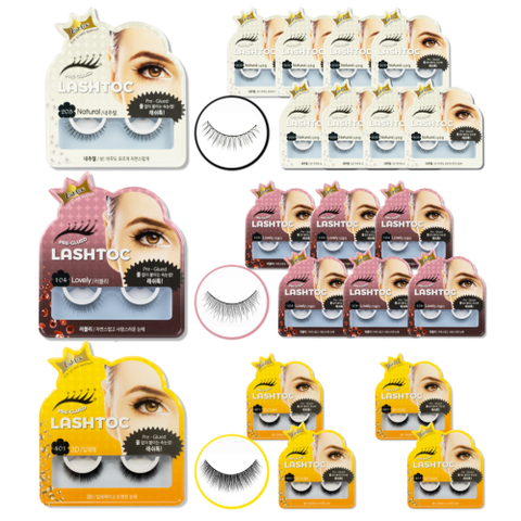 [래쉬톡] 원터치 속눈썹 18쌍 (내추럴 8쌍, 러블리 6쌍, 3D 4쌍)
