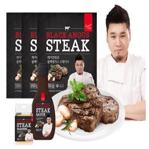 레이먼킴 블랙앵거스 스테이크 총10팩+소스 2종+눈꽃치즈 2팩
