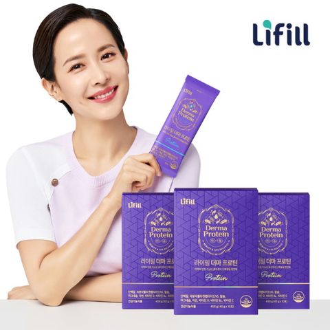 [3박스] 라이필 더마 콜라겐 프로틴 3박스 (1박스:40g*10포)+보틀 1개