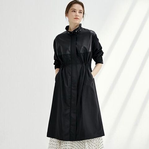 [론칭가 248000원] 리오벨[Liobell] 22 Spring 양가죽 배색 롱 트렌치 점퍼