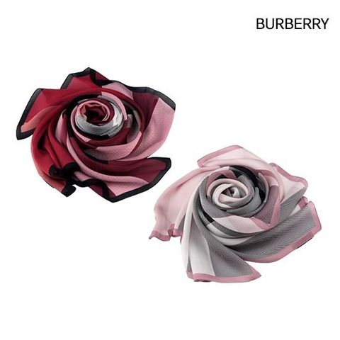 BURBERRY 체크 실크 롱 스카프 (40148331/ 40148321)
