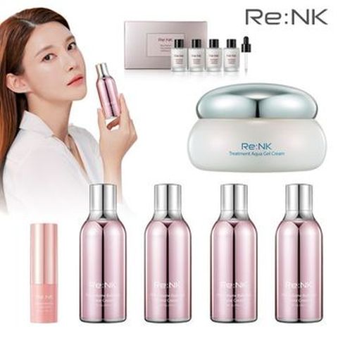 리엔케이 핑크 볼륨 래디언스 컬러크림X4+아쿠아 젤크림+볼류밍 앰플 10mlX4+컬러스틱