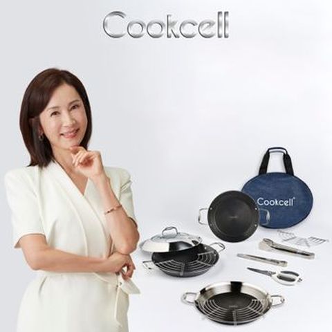 전인화의 쿡셀 블랙큐브 파에야 멀티팬 3종세트(팬X3+뚜껑+가위+집게X2+스트레이너X3+보관가방)