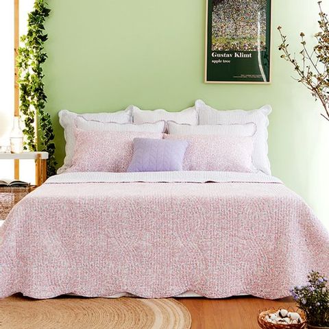 (1+1/퀸)더순면by허즈하임 트왈 클래식 순면 스프레드 침구세트(이불2+베개커버4)