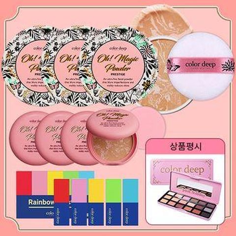 컬러딥 오매직파우더(본품X3+소용량X4)+립스틱X5+(상품평시)섀도우 팔레트