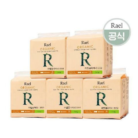 [카드 5%할인]라엘 유기농 순면커버 롱 라이너(18개입) x 5팩