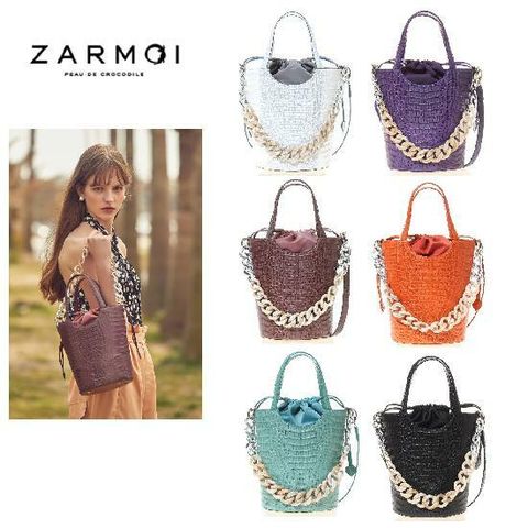 [카드 5%할인,일시불 할인](백화점 판매동일/방송에서만 구매가능)잘모이 리얼 악어가죽 듀에 버킷백