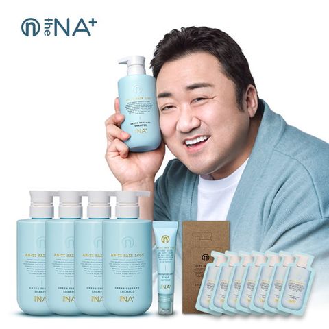 [싱글] 더나플러스 탈모 기능성 샴푸 500ml*4개 + 두피 탈모 앰플 12ml*1개 + 휴대용 샴푸 7ml*7매