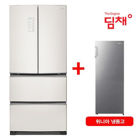 [23년형 최신상][467L] 위니아 딤채 4룸 스탠드형 파인베이지 (LDQ48HBNFES)