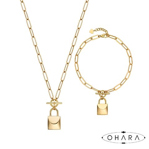 [오하라] 18K 자물쇠 목걸이+팔찌 세트