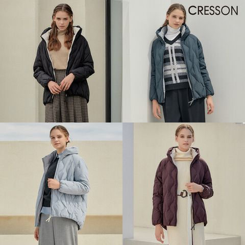[론칭가 179000원]크레송CRESSON 퀼팅 디테일 구스 다운 숏 점퍼