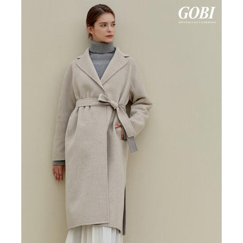 [40만원 인하]고비(GOBI) 캐시미어 100 벨티드 롱 코트