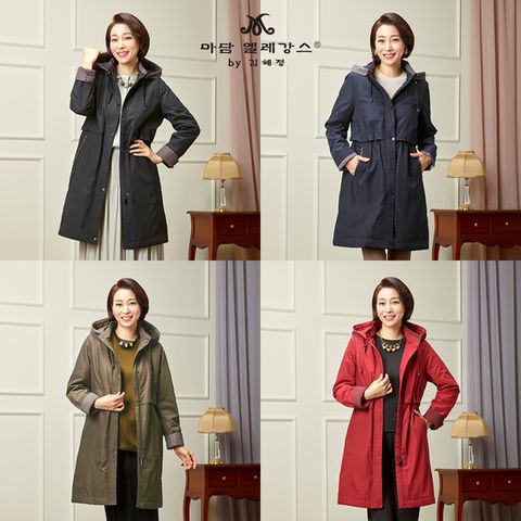 마담엘레강스 하노버 체크포인트 패딩 트렌치 1종