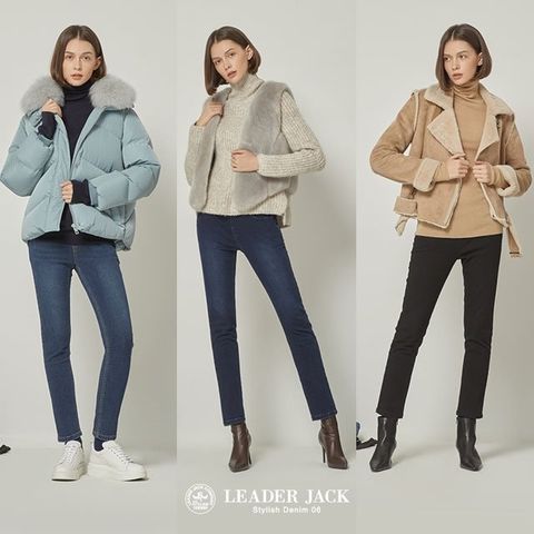 리더잭 기모 매직 밴딩 데님 3종 F453