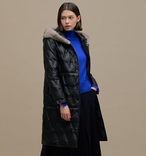 케이시박 CASEY PARK 코펜하겐 밍크 후드 구스 코트