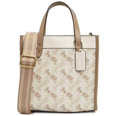 코치 홀스앤캐리지 필드 토트백 C3866 B4 CHALK TAN TAUPE MULTI