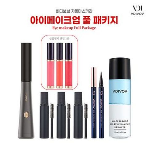 비디보브 전동마스카라+리필X3+브러쉬아이라이너+리무버+(상품평시)립글로스 랜덤 1종