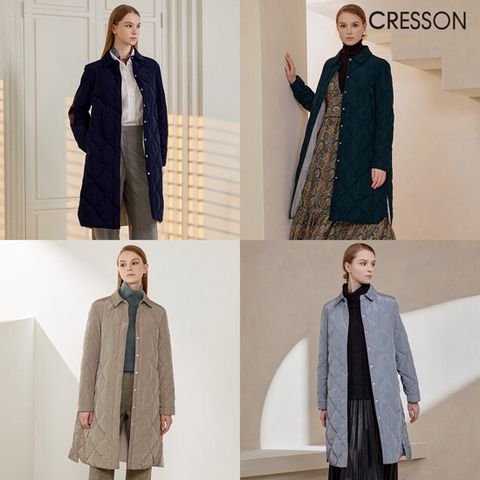 [런칭가129000원]크레송CRESSON 퀼티드 롱 패딩 트렌치