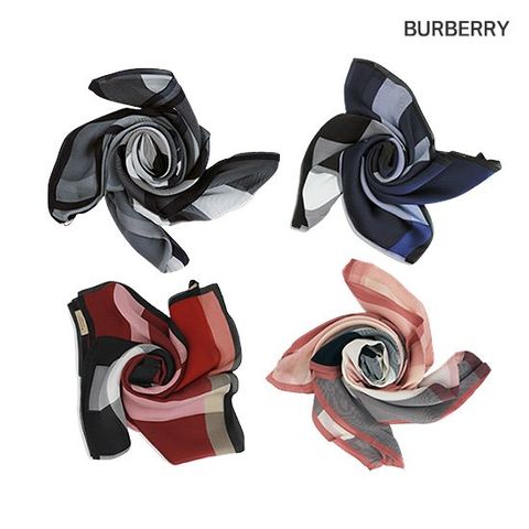 BURBERRY 체크 실크 롱 스카프 (4008404/4014832/4008412/4014833)