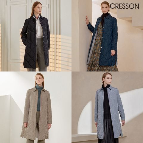 크레송 퀼티드 롱 패딩 트렌치 1종