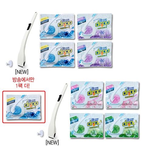 무료체험 14일(핸들1개+체험분 리필 8개) 이지드롭 변기클리너 블랙핸들2개+리필9팩(12p/팩)