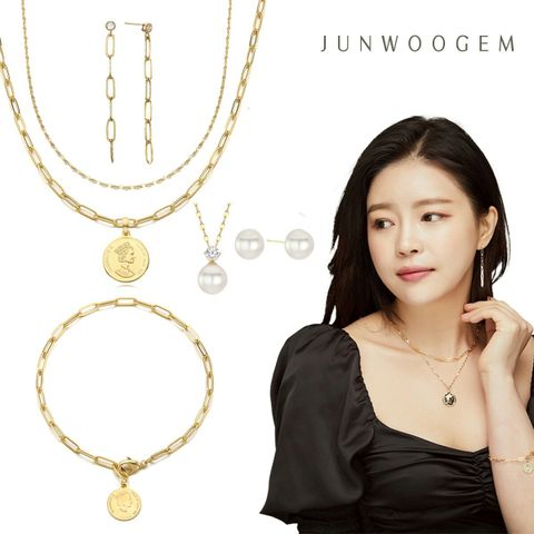 [국민5%할인,일시불 할인]준우젬 18K 코인 클립 진주 세트 (총 7종)