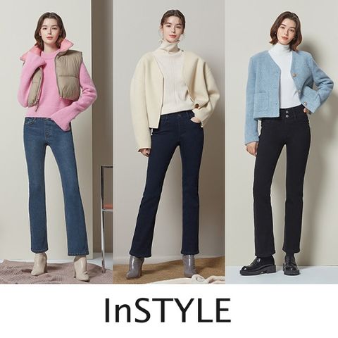 [인스타일] 최종가 찰떡 기모 밴딩 데님 팬츠 3종