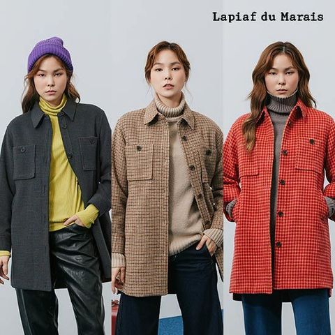 [런칭가89,900원] 라삐아프 울 블렌드 하프코트 1종