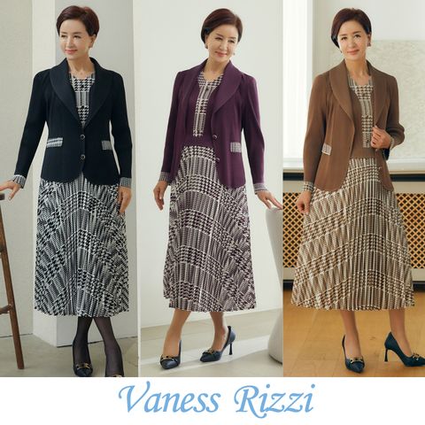 [Vaness Rizzi] 바네사리찌 여성 베라 플리츠 자켓 + 원피스 세트 