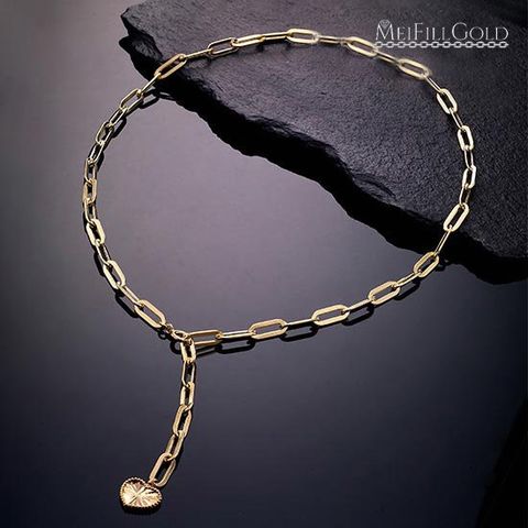 메이필골드 18K 클립체인 목걸이 + 천연 가넷 세트