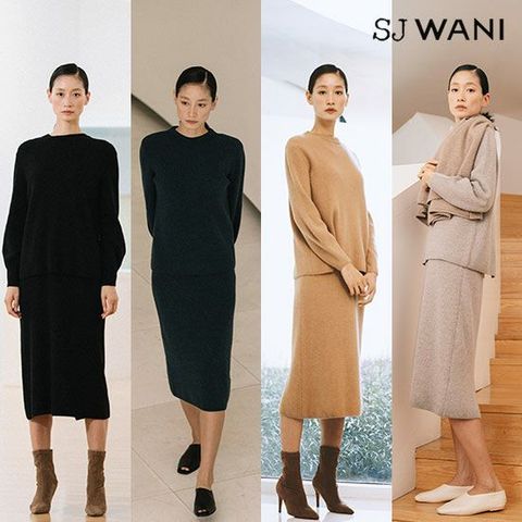 캐시미어5% 호주산 메리노울 45% 무려 두 벌 여자의 투피스 [런칭가149,900원]SJ WANI 캐시미어 울 니트 투피스(원피스+풀오버)