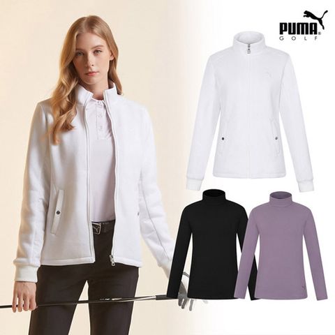 [본사정품] PUMA GOLF 21FW 니트방풍재킷 + 모크넥 2종 여성