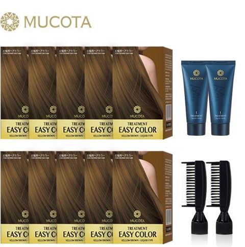 무코타 염색제 트리트먼트 이지컬러 더블 패키지 [옐로브라운/카키브라운/와인브라운 中 택1]